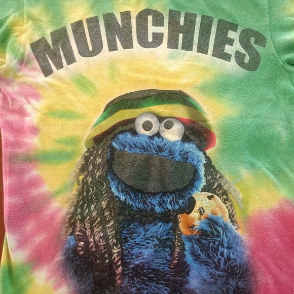 Sesame Street Other - Sesame Street Cookie Monster Tie Dye 420 Tee
